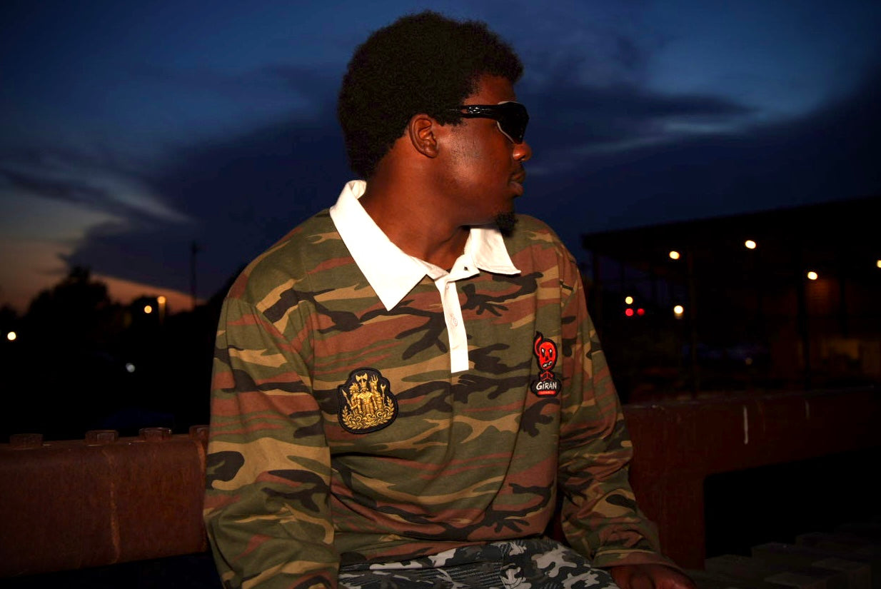GÍRÁN “Urban Recon” Camo Rugby Long-sleeve Polo