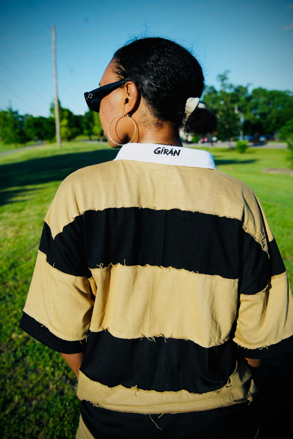 GÍRÁN “Sandstorm Rebellion” Distressed Rugby Short-sleeve Polo