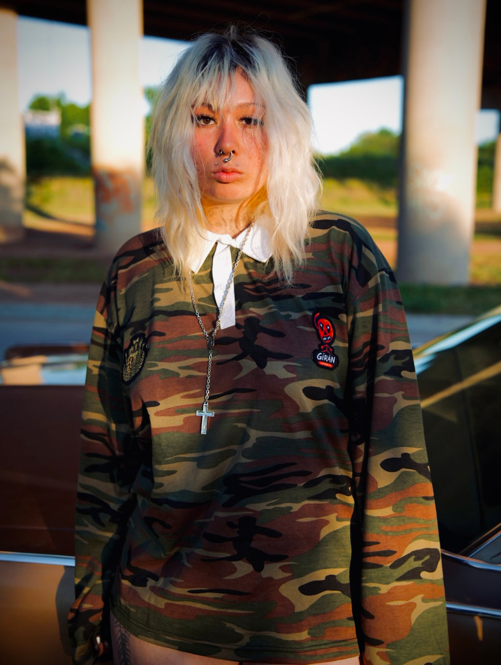 GÍRÁN “Urban Recon” Camo Rugby Long-sleeve Polo