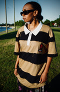 GÍRÁN “Sandstorm Rebellion” Distressed Rugby Short-sleeve Polo